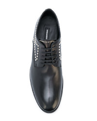 schwarze beschlagene Leder Derby Schuhe von DSQUARED2