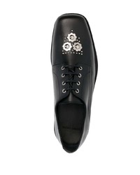 schwarze beschlagene Leder Derby Schuhe von Stefan Cooke