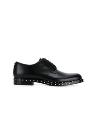 schwarze beschlagene Leder Derby Schuhe von Valentino