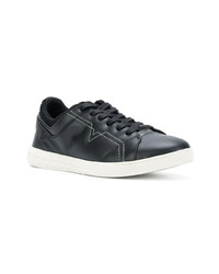 schwarze beschlagene Leder niedrige Sneakers von Diesel