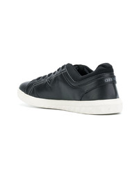 schwarze beschlagene Leder niedrige Sneakers von Diesel