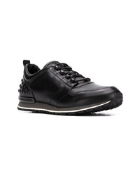 schwarze beschlagene Leder niedrige Sneakers von Tod's