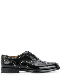 schwarze beschlagene Leder Oxford Schuhe von Church's