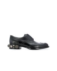 schwarze beschlagene Leder Oxford Schuhe von Dolce & Gabbana