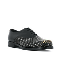 schwarze beschlagene Leder Oxford Schuhe von Emporio Armani