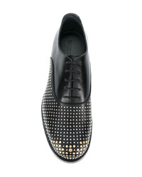 schwarze beschlagene Leder Oxford Schuhe von Emporio Armani