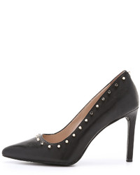 schwarze beschlagene Leder Pumps von DKNY