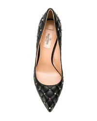 schwarze beschlagene Leder Pumps von Valentino