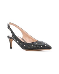 schwarze beschlagene Leder Pumps von Valentino