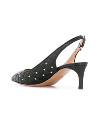 schwarze beschlagene Leder Pumps von Valentino