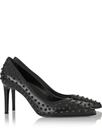 schwarze beschlagene Leder Pumps von Saint Laurent