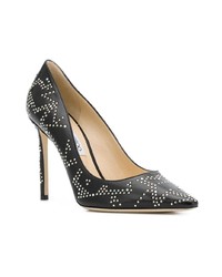 schwarze beschlagene Leder Pumps von Jimmy Choo