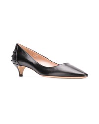 schwarze beschlagene Leder Pumps von Tod's