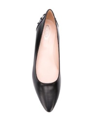 schwarze beschlagene Leder Pumps von Tod's