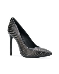 schwarze beschlagene Leder Pumps von Marc Ellis