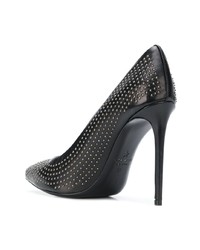 schwarze beschlagene Leder Pumps von Marc Ellis