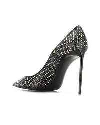 schwarze beschlagene Leder Pumps von Saint Laurent