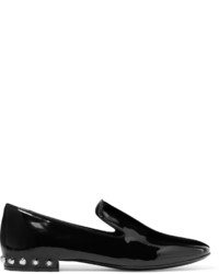 schwarze beschlagene Leder Slipper von Balenciaga