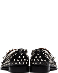 schwarze beschlagene Leder Slipper von Alexander McQueen