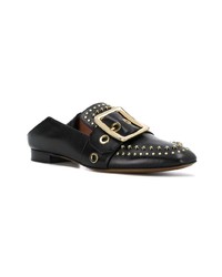 schwarze beschlagene Leder Slipper von Bally