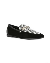 schwarze beschlagene Leder Slipper von Giuseppe Zanotti Design