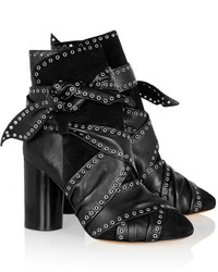 schwarze beschlagene Leder Stiefeletten von Isabel Marant
