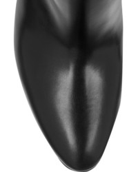 schwarze beschlagene Leder Stiefeletten von Saint Laurent