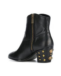 schwarze beschlagene Leder Stiefeletten von MICHAEL Michael Kors