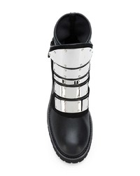 schwarze beschlagene Leder Stiefeletten von Giuseppe Zanotti Design