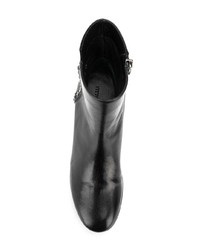 schwarze beschlagene Leder Stiefeletten von Vittorio Virgili