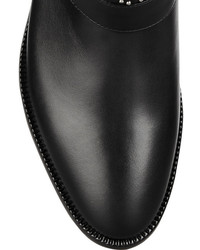 schwarze beschlagene Leder Stiefeletten von Valentino
