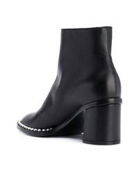 schwarze beschlagene Leder Stiefeletten von Casadei