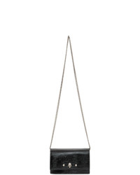 schwarze beschlagene Leder Umhängetasche von Alexander McQueen