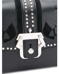 schwarze beschlagene Leder Umhängetasche von Paula Cademartori
