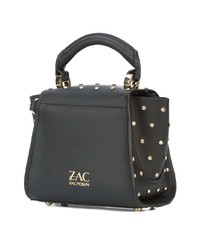 schwarze beschlagene Leder Umhängetasche von Zac Zac Posen