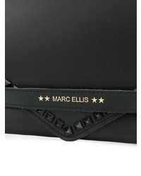 schwarze beschlagene Leder Umhängetasche von Marc Ellis
