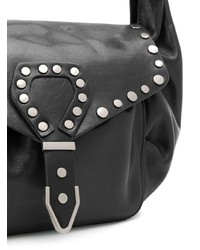 schwarze beschlagene Leder Umhängetasche von Isabel Marant
