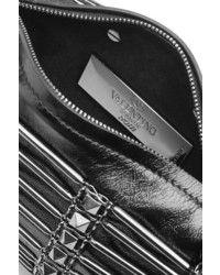 schwarze beschlagene Leder Umhängetasche von Valentino