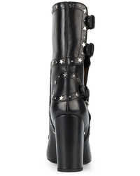 schwarze beschlagene Lederstiefel von Laurence Dacade