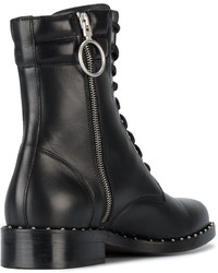 schwarze beschlagene Lederstiefel von Off-White