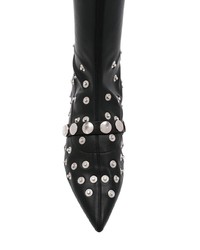 schwarze beschlagene Overknee Stiefel aus Leder von Sonia Rykiel