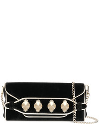 schwarze beschlagene Samt Clutch