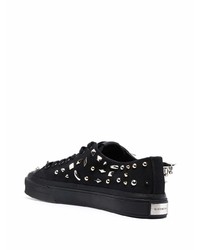 schwarze beschlagene Segeltuch niedrige Sneakers von Givenchy