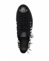 schwarze beschlagene Segeltuch niedrige Sneakers von Givenchy