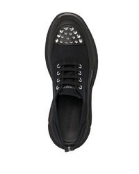 schwarze beschlagene Segeltuch niedrige Sneakers von Alexander McQueen
