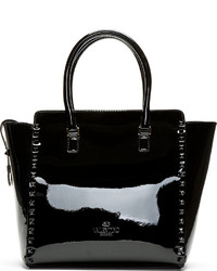 schwarze beschlagene Shopper Tasche aus Leder von Valentino