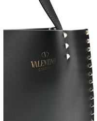 schwarze beschlagene Shopper Tasche aus Leder von Valentino