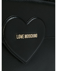 schwarze beschlagene Shopper Tasche aus Leder von Love Moschino