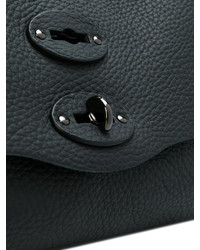 schwarze beschlagene Shopper Tasche aus Leder von Zanellato