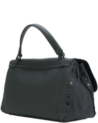 schwarze beschlagene Shopper Tasche aus Leder von Zanellato